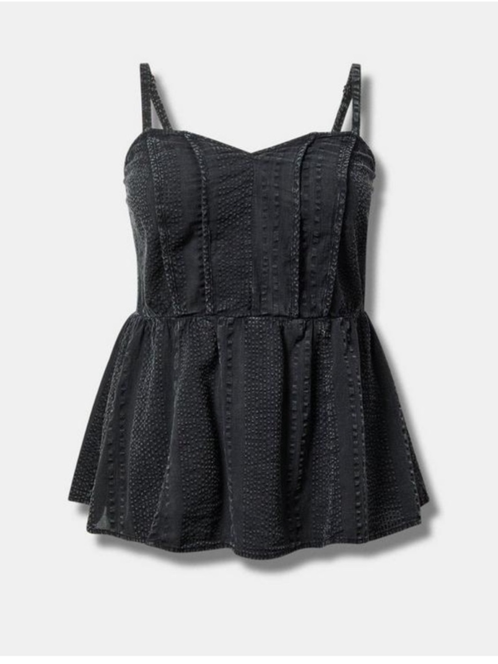Torrid Black Textured Peplum Cami Top NWT - Picture 6 of 9